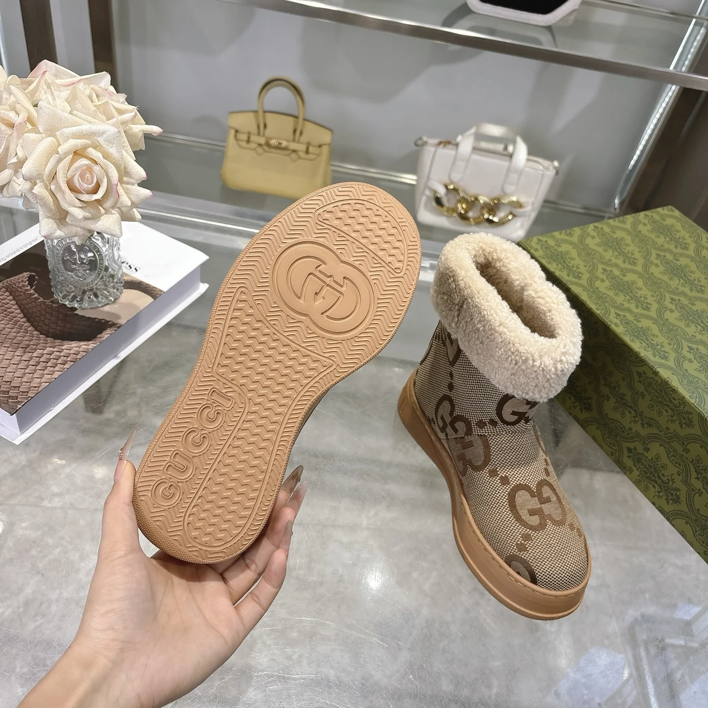 GUCCI Booties Suede & Merino Wool EU36-42 C10202608030021 - Image 8