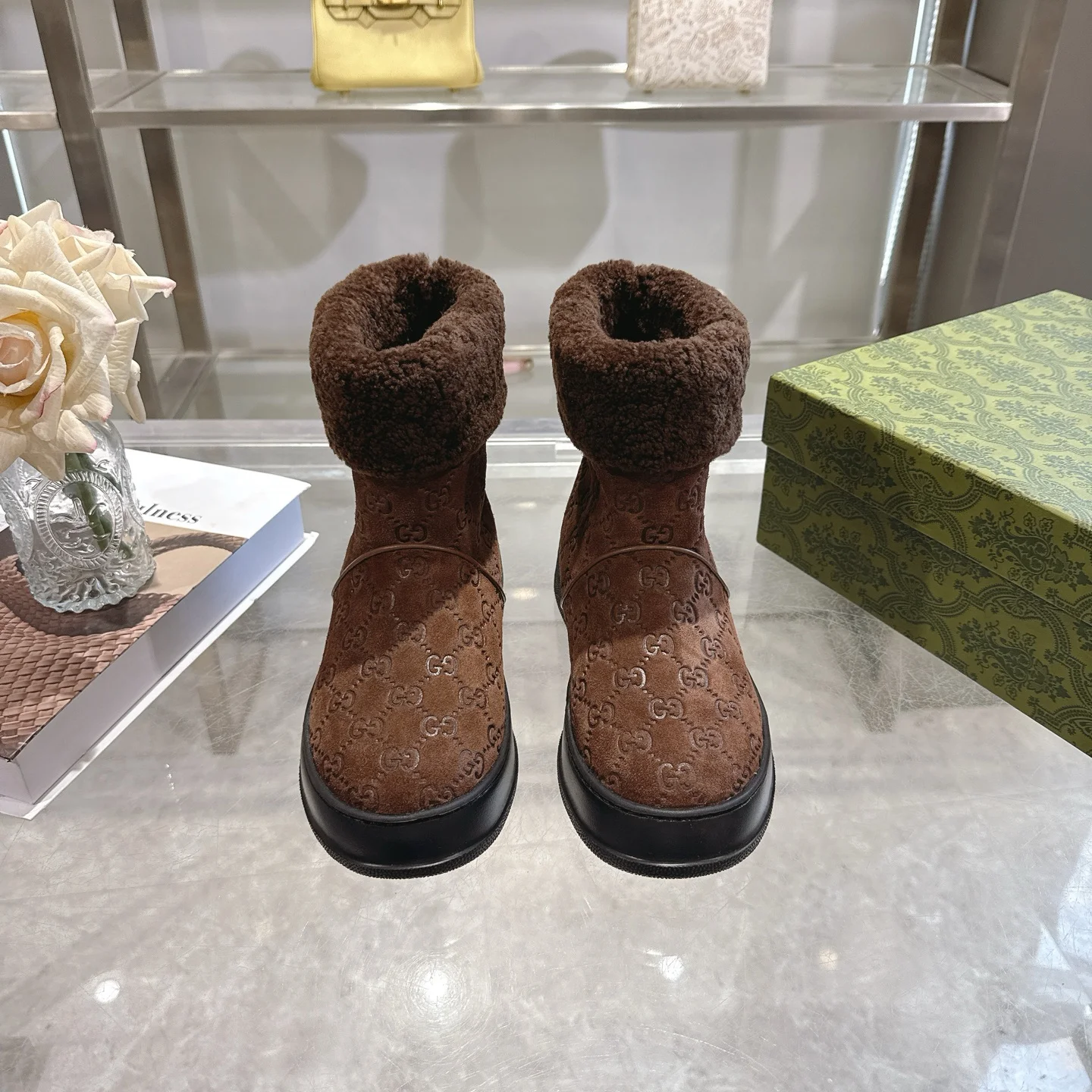 GUCCI Booties Suede & Wool EU36-42 C10202608030007 - Image 2