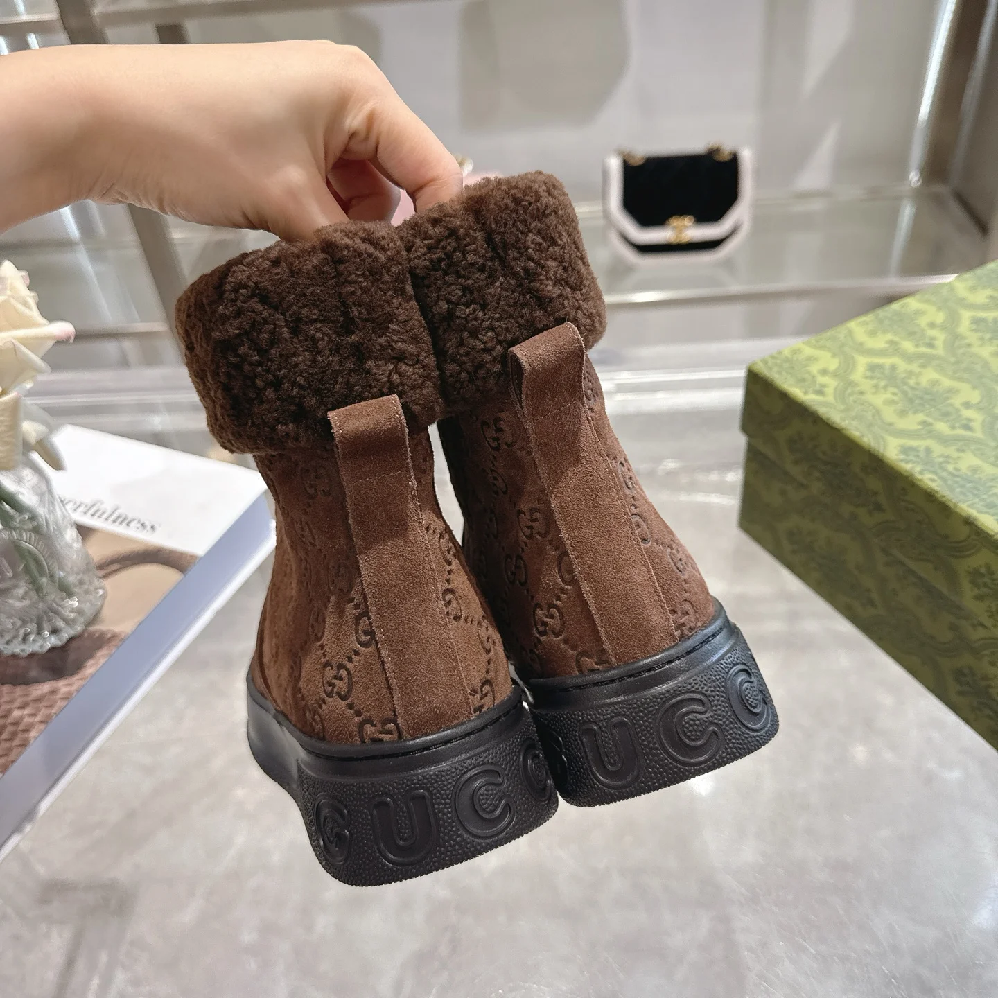 GUCCI Booties Suede & Wool EU36-42 C10202608030007 - Image 8