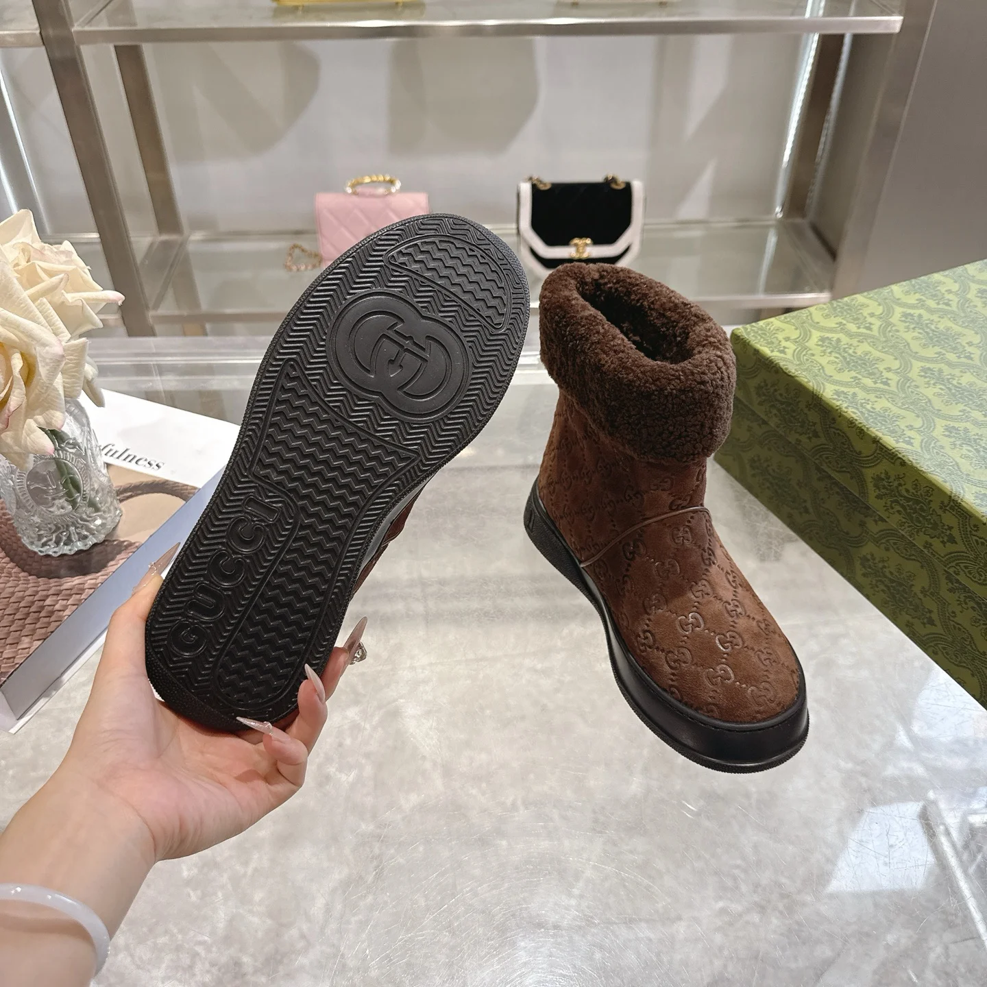 GUCCI Booties Suede & Wool EU36-42 C10202608030007 - Image 9