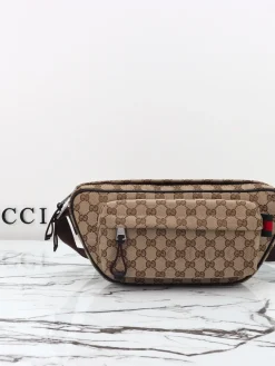 GUCCI Crossbody Bags (Brown-Red-Green) 34X15X10CM C20202608060385