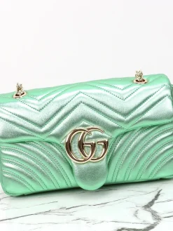 Alternative view of GUCCI Crossbody Bags Lamb Leather (Mint Green-Gold) 26X15X7CM D90202608060483