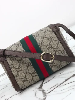 Alternative view of GUCCI Crossbody Bags Leather (Beige-Brown) 20X15X5CM D10202608060340