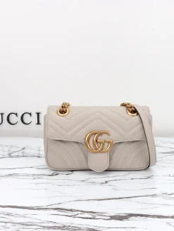 GUCCI Crossbody Bags Leather (Beige-Gold) 22X13X6CM C90202608060324