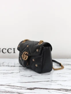 Alternative view of GUCCI Crossbody Bags Leather (Black-Gold) 26X15X7CM E90202608060307