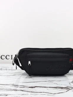 GUCCI Crossbody Bags Leather (Black-Red-Green) 34X15X10CM C20202608060384