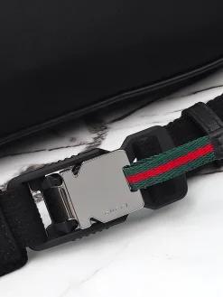Alternative view of GUCCI Crossbody Bags Leather (Black-Red-Green) 34X15X10CM C20202608060384