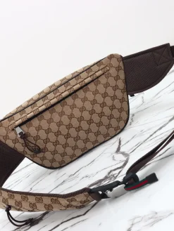Alternative view of GUCCI Crossbody Bags Leather (Brown-Beige) 32X17X5CM C20202608060213