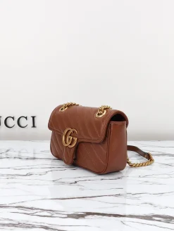 Alternative view of GUCCI Crossbody Bags Leather (Brown-Gold) 23X14X6CM D70202608060323