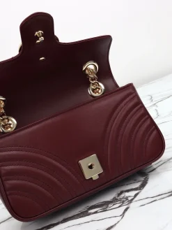 Alternative view of GUCCI Crossbody Bags Leather (Burgundy-Gold) 23X14X6CM D40202608060326