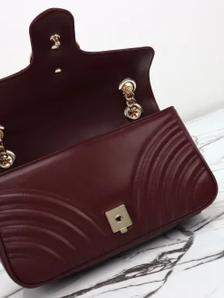Alternative view of GUCCI Crossbody Bags Leather (Burgundy-Gold) 26X15X7CM D70202608060320