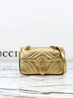 GUCCI Crossbody Bags Leather (Gold) 22X13X6CM D10202608060332