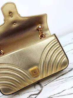 Alternative view of GUCCI Crossbody Bags Leather (Gold-Black) 26X15X7CM D40202608060308