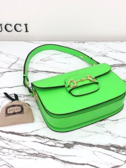 Alternative view of GUCCI Crossbody Bags Leather (Green-Gold) 25X18X8CM E80202608060178