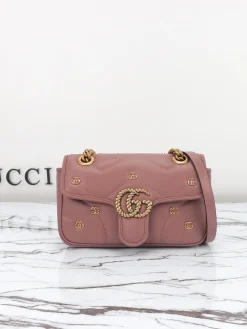 GUCCI Crossbody Bags Leather (Pink-Gold) 22X13X6CM E60202608060336