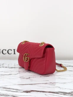 Alternative view of GUCCI Crossbody Bags Leather (Red-Gold) 26X15X7CM D10202608060312