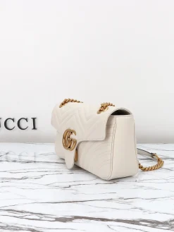 Alternative view of GUCCI Crossbody Bags Leather (White-Gold) 26X15X7CM D10202608060318