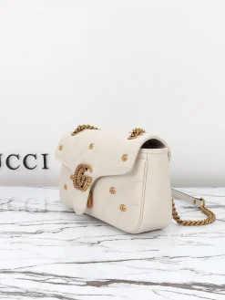 Alternative view of GUCCI Crossbody Bags Leather (White-Gold) 26x15x7 cm E90202608060306