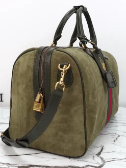 Alternative view of GUCCI Duffles Bags Suede Leather (Green-Red) 44x29x25 cm I10202608060487