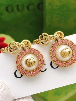 GUCCI Earrings Brass Crystal One Size E5202608050063