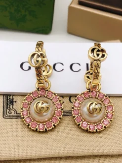 Alternative view of GUCCI Earrings Brass Crystal One Size E5202608050063