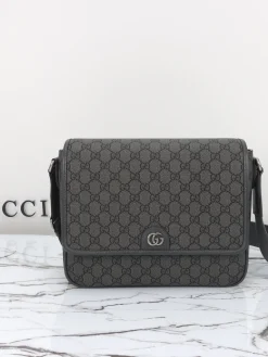 GUCCI Messenger Bags Leather (Gray-SiGUCCIer) 28X22X8 D40202608060433