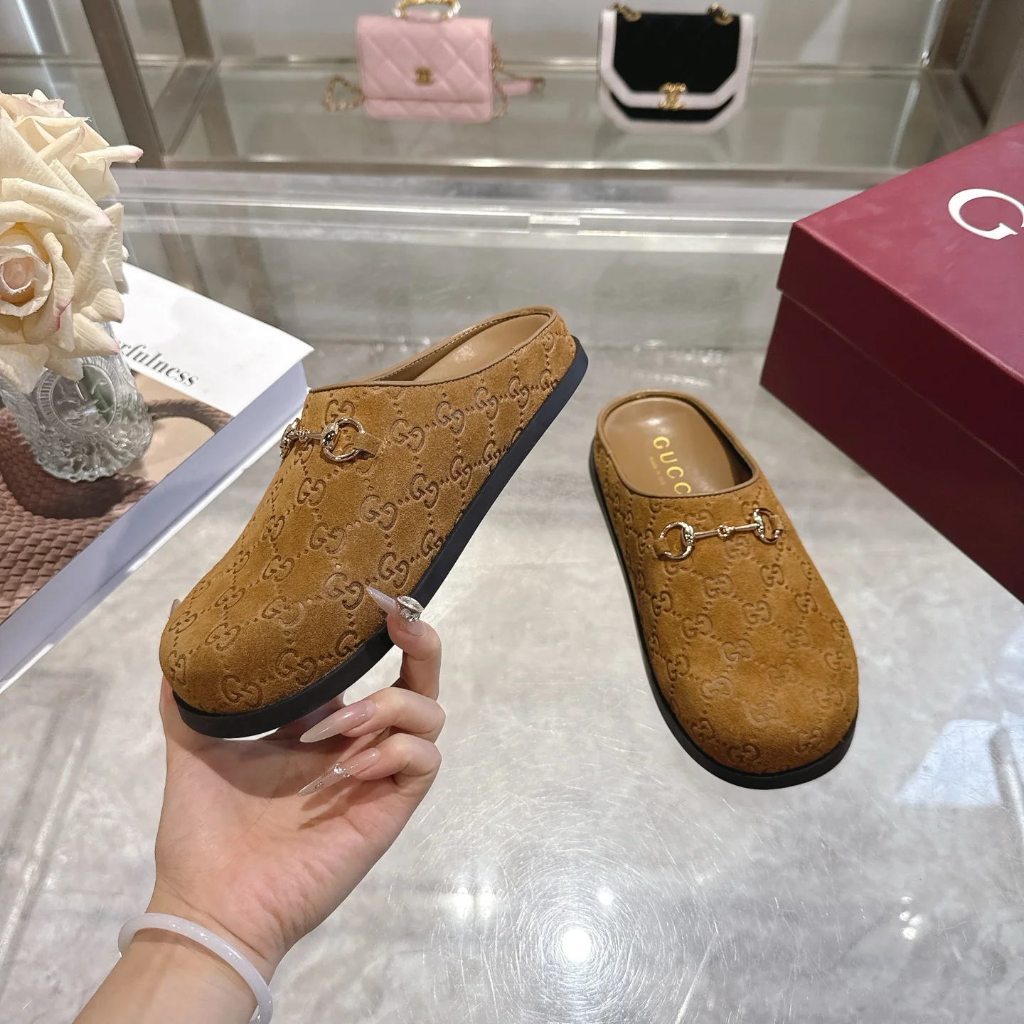 GUCCI Mules Suede Calfskin EU36-42 A90202608030003 - Image 4