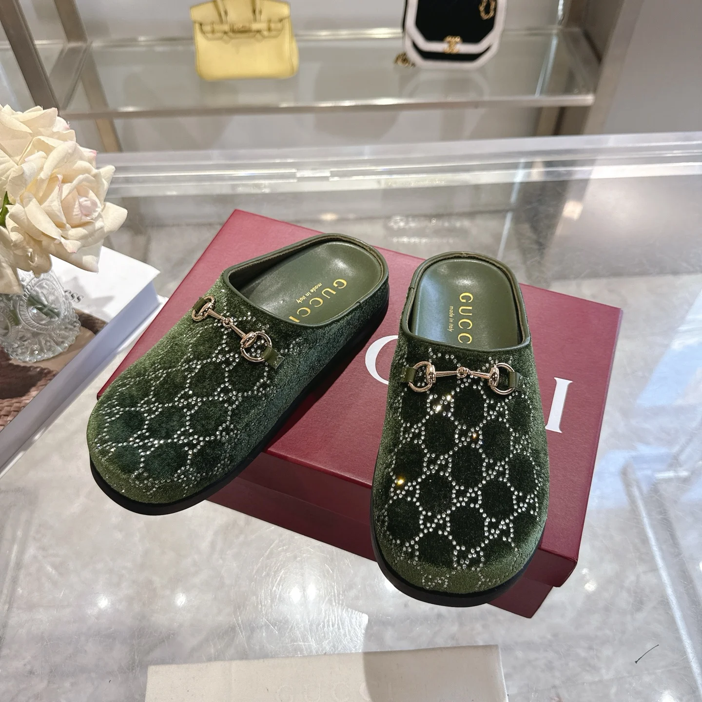GUCCI Mules Velvet EU36-42 B10202608030004