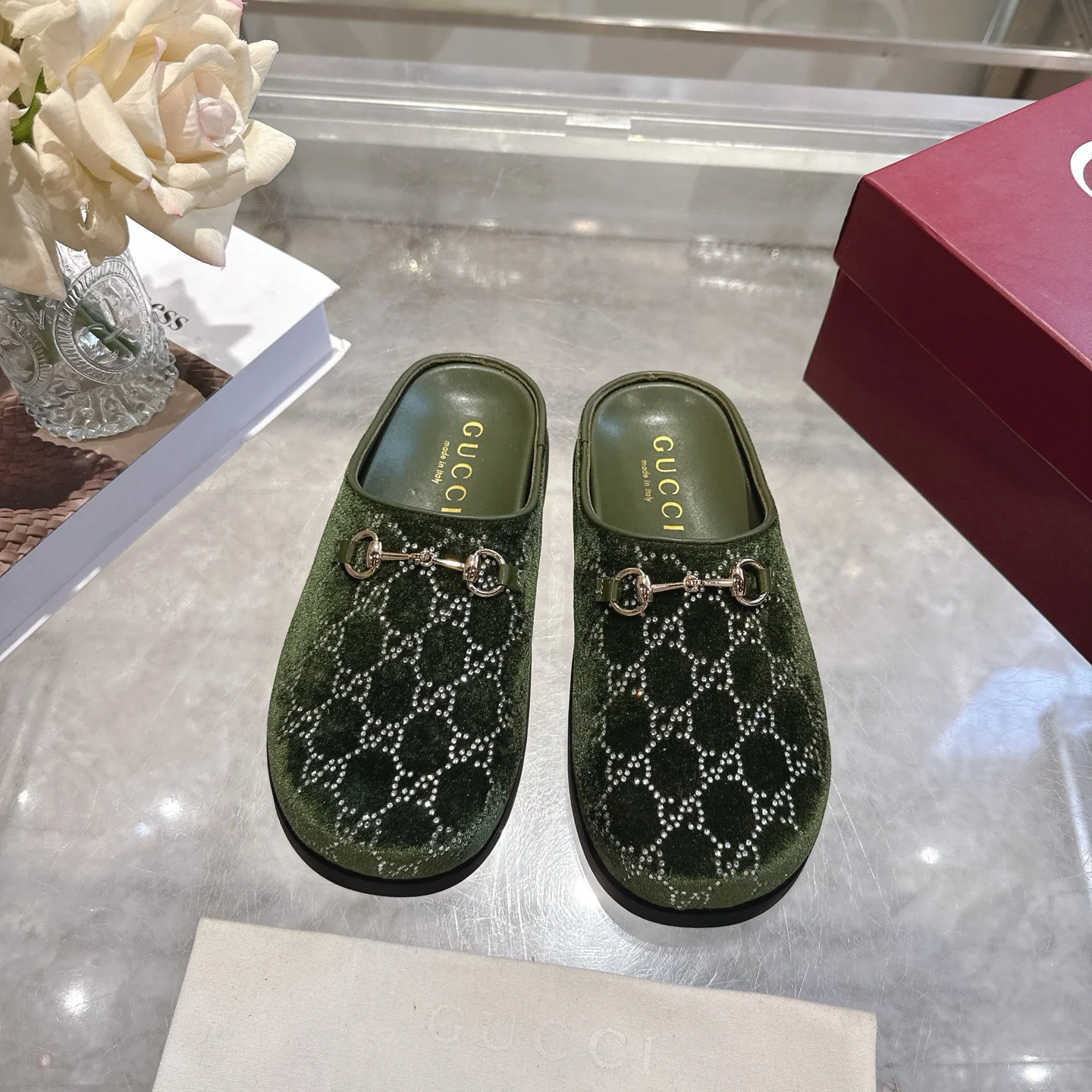 GUCCI Mules Velvet EU36-42 B10202608030004 - Image 2