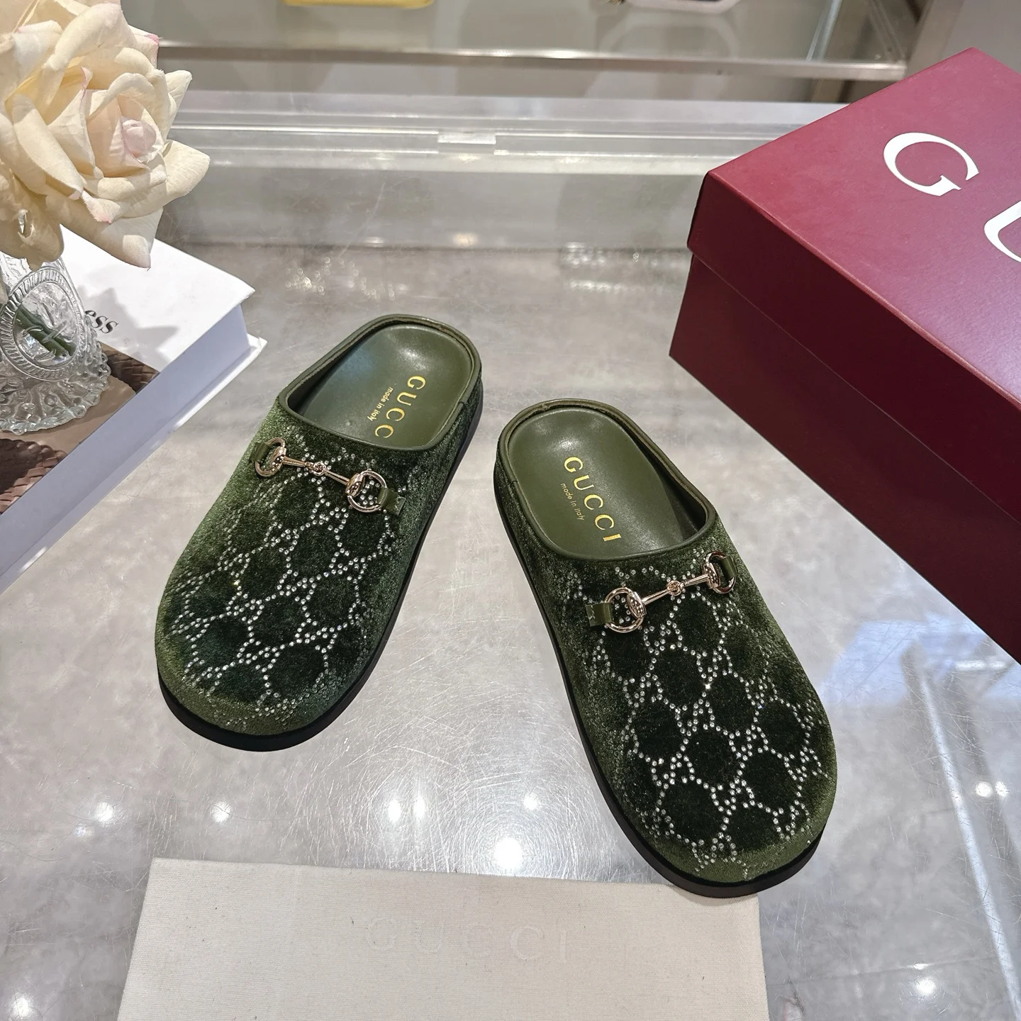 GUCCI Mules Velvet EU36-42 B10202608030004 - Image 3