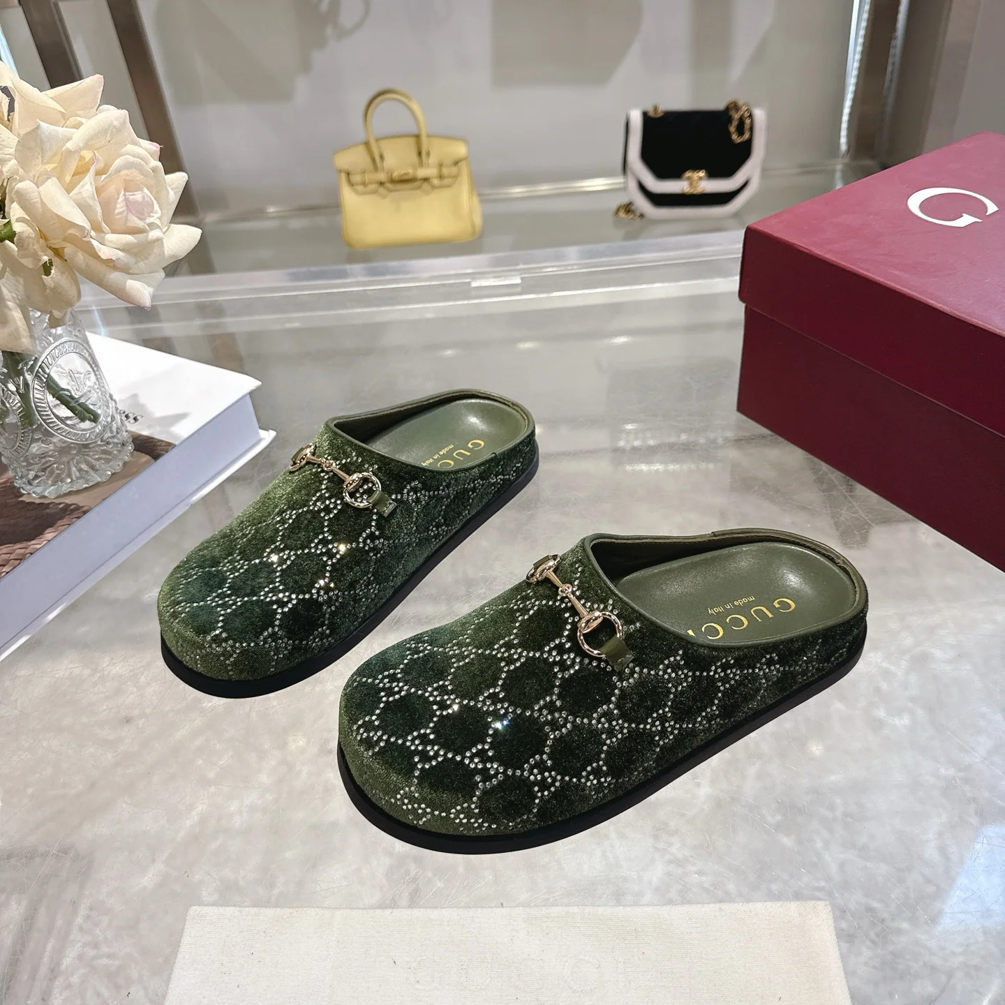 GUCCI Mules Velvet EU36-42 B10202608030004 - Image 4