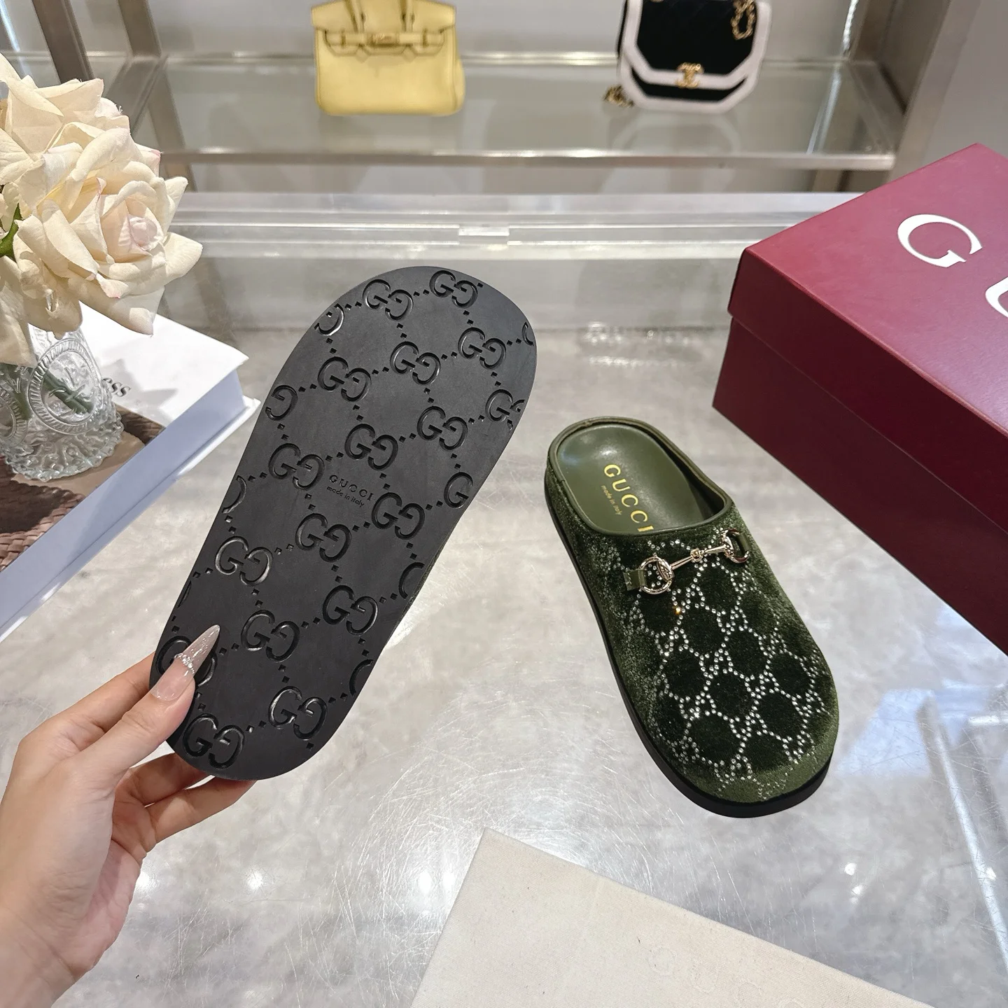 GUCCI Mules Velvet EU36-42 B10202608030004 - Image 9