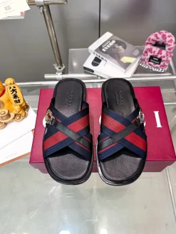 GUCCI Sandals Jacquard Rubber Lambskin EU38-46 A60202608031198
