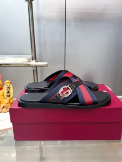 Alternative view of GUCCI Sandals Jacquard Rubber Lambskin EU38-46 A60202608031198