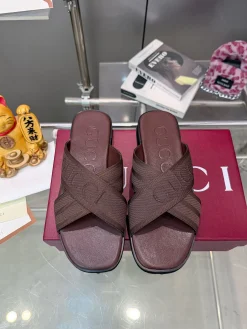 GUCCI Sandals Jacquard Rubber Sheepskin EU37-46 A60202608031205