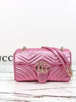GUCCI Shoulder Bags Lamb Leather (Pink-Gold) 26X15X7CM D90202608060484
