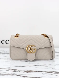 GUCCI Shoulder Bags Leather (Beige-Gold) 26x15x7 cm D10202608060319