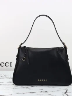 GUCCI Shoulder Bags Leather (Black-Gold) 37X23X8CM E10202608060105