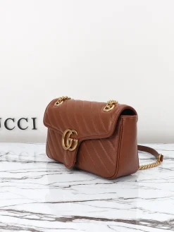 Alternative view of GUCCI Shoulder Bags Leather (Brown-Gold) 26X15X7CM D80202608060304