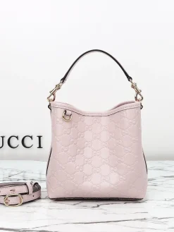 GUCCI Shoulder Bags Leather (Pink-Black) 19X18X11CM D40202608060477