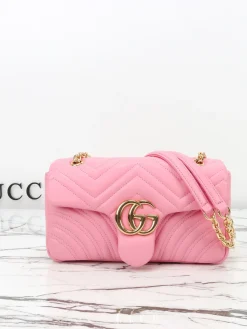 GUCCI Shoulder Bags Leather (Pink-Gold) 26X15X7CM D90202608060155
