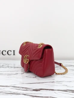 Alternative view of GUCCI Shoulder Bags Leather (Red-Gold) 26X15X7CM D10202608060311