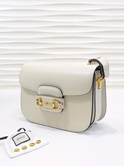 Alternative view of GUCCI Shoulder Bags Leather (White-Gold) 25X18X8CM E90202608060177