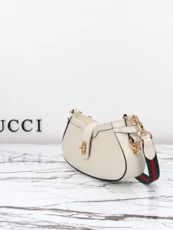 Alternative view of GUCCI Shoulder Bags White Leather (White-Gold) 24X12X5CM D10202608060232