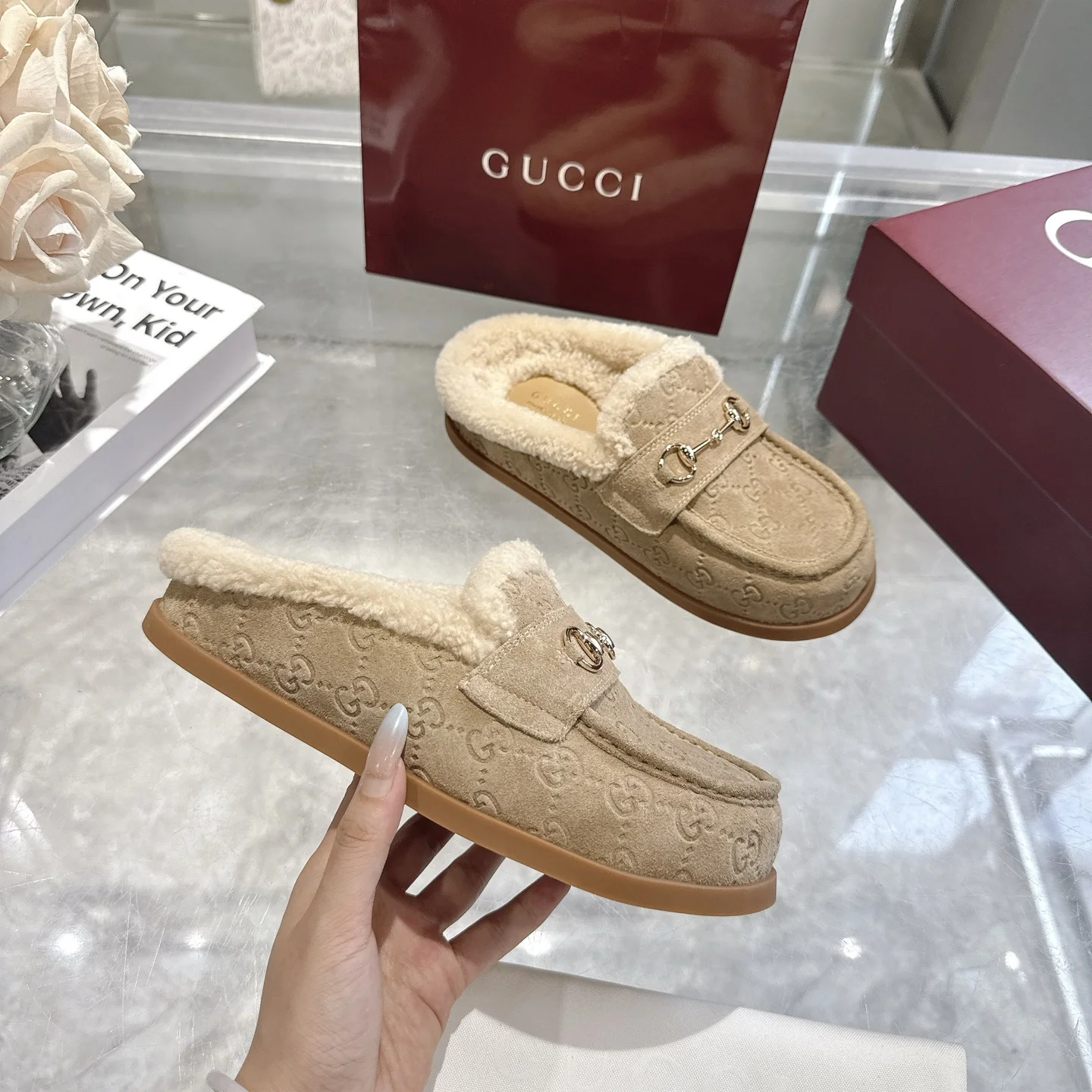 GUCCI Slippers Suede Calfskin EU36-42 B40202608030009 - Image 6