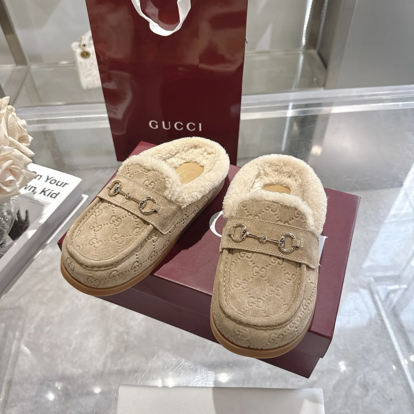 GUCCI Slippers Suede Calfskin EU36-42 B40202608030009 - Image 7