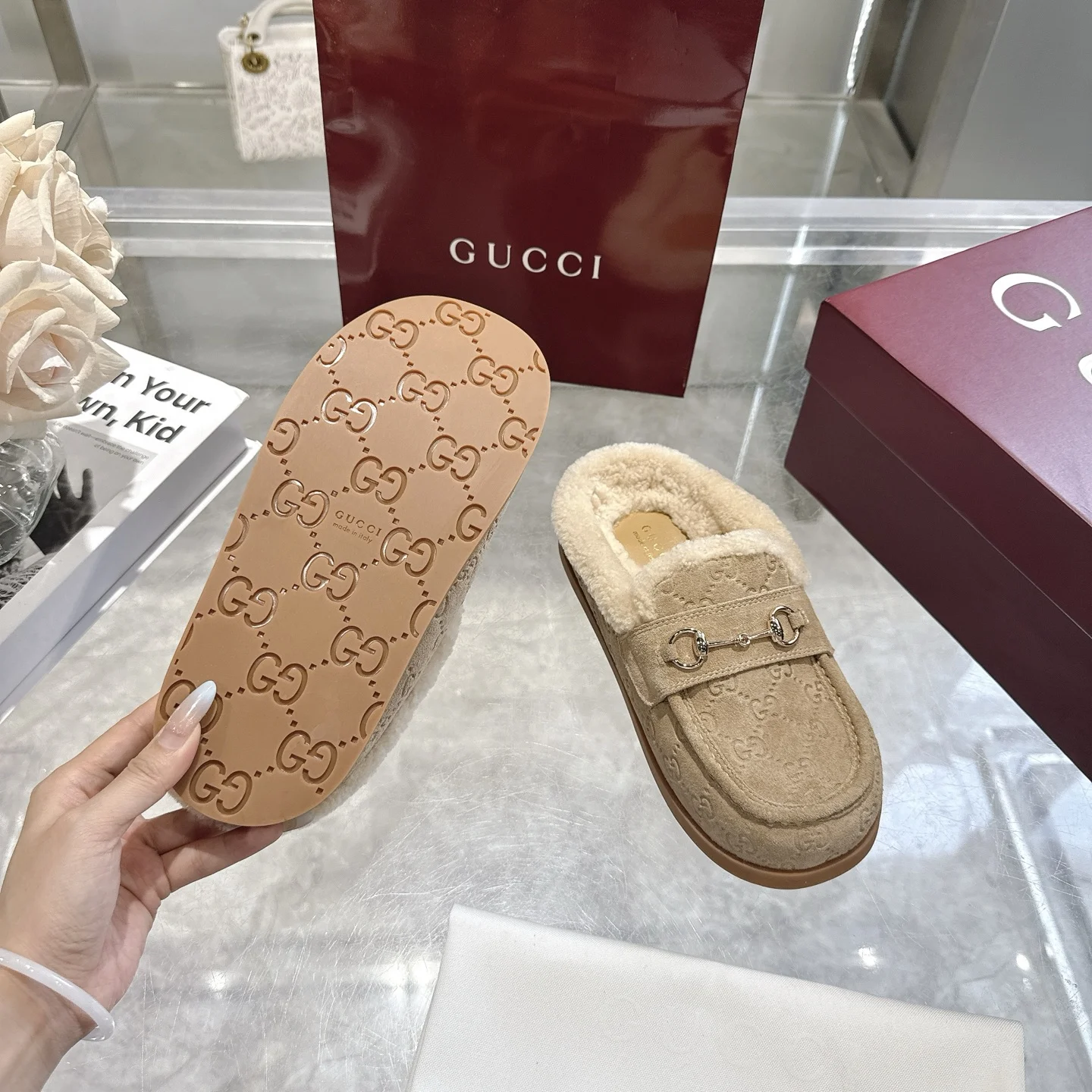 GUCCI Slippers Suede Calfskin EU36-42 B40202608030009 - Image 9