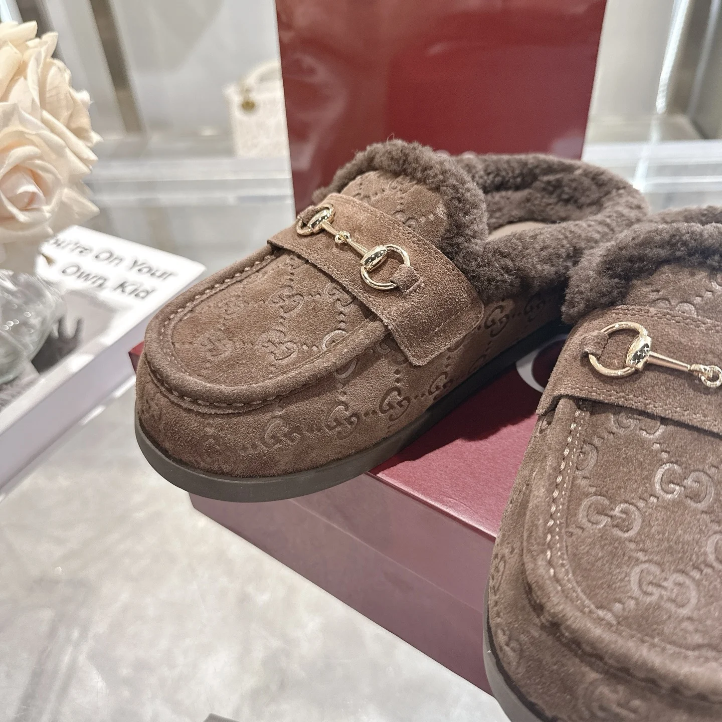 GUCCI Slippers Suede Calfskin Leather EU36-42 B40202608030008 - Image 7