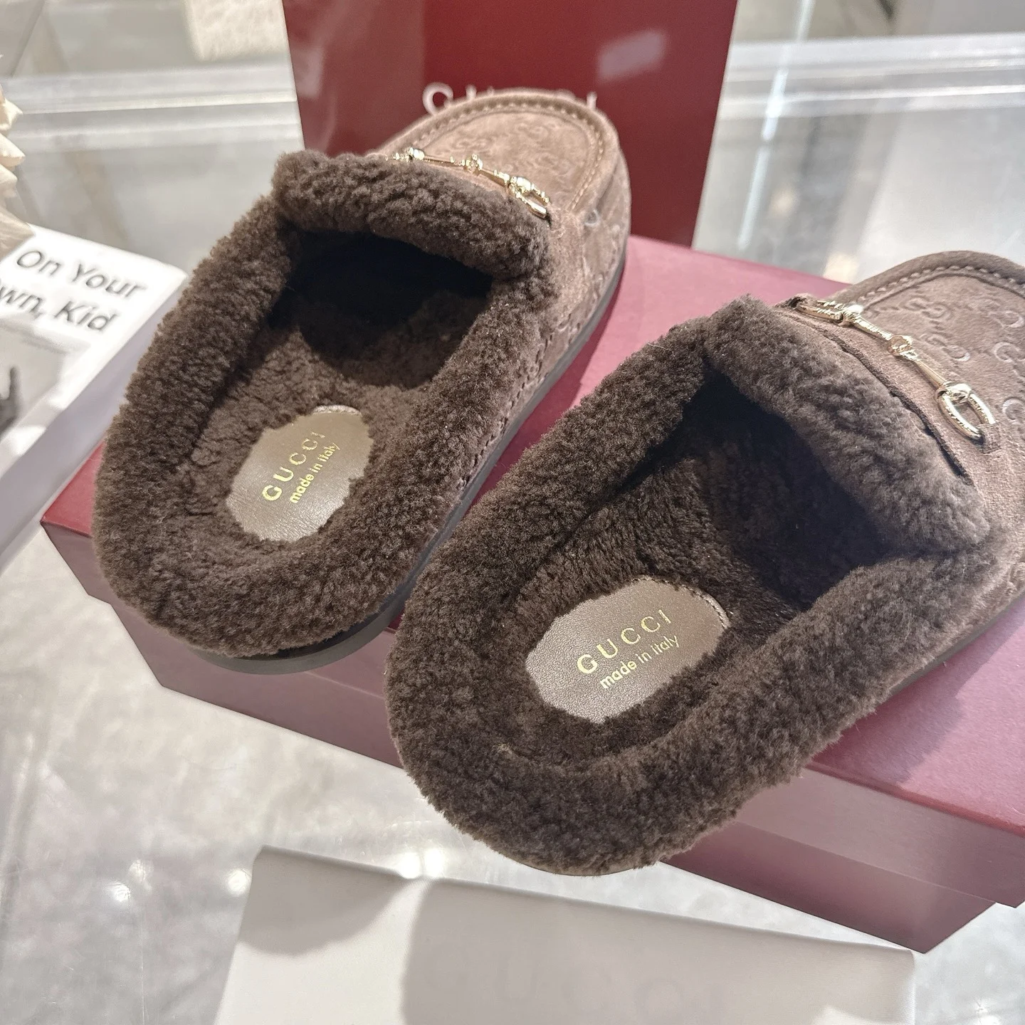 GUCCI Slippers Suede Calfskin Leather EU36-42 B40202608030008 - Image 8