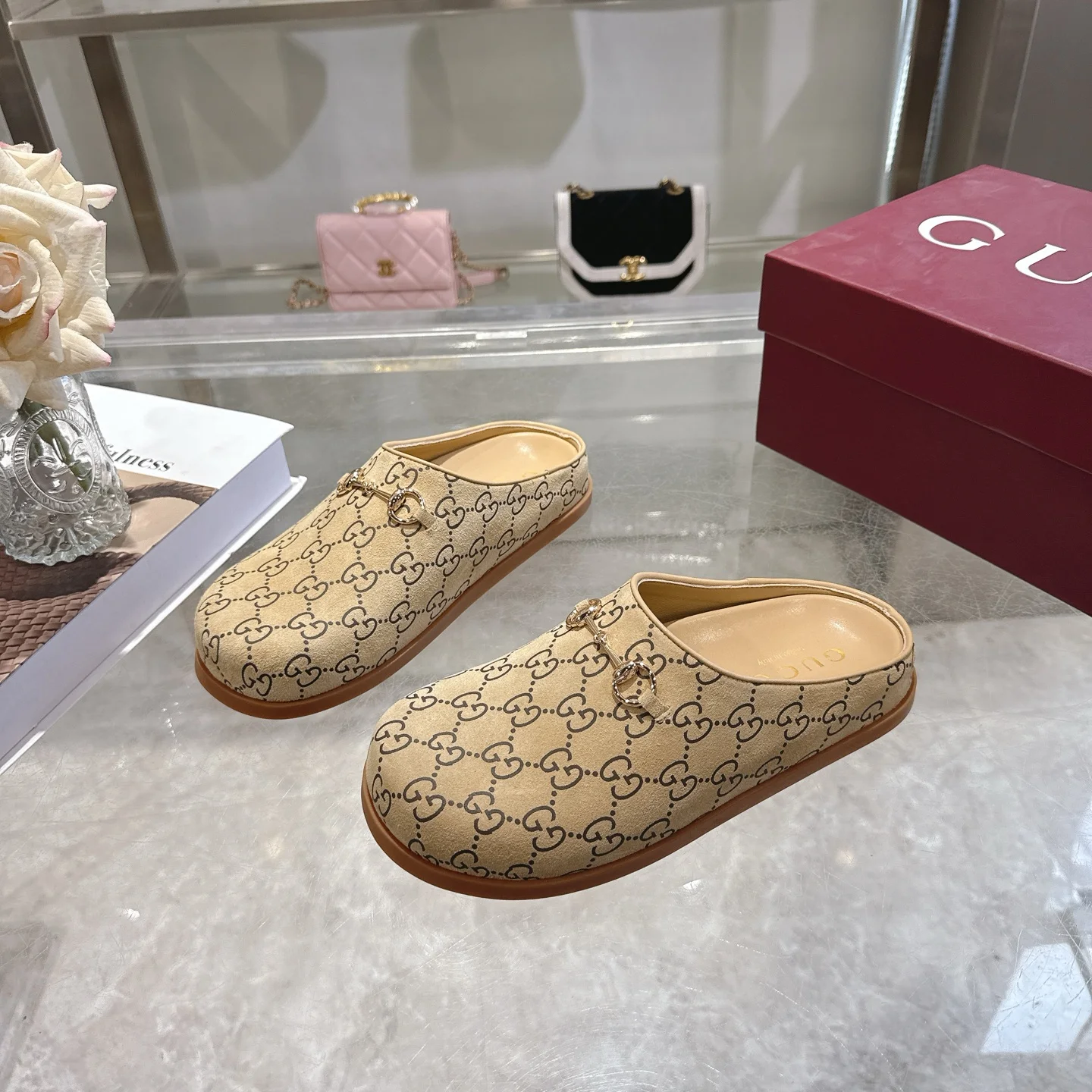 GUCCI Slippers Suede Leather EU36-42 B00202608030001 - Image 4